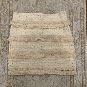 Anthropologie HD in Paris cream eyelet skirt